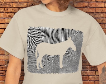 Zebra Stripes Linocut Tee | Unisex Animal Print Shirt