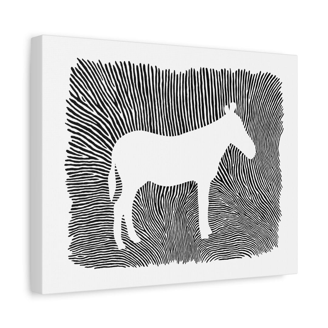 Witty Zebra Stripes Linocut: Black & White Canvas Print - Etsy