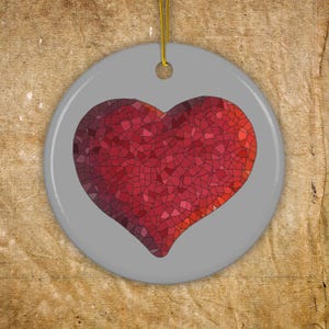 Mosaic Heart Ornament, Unique Holiday Home Decor, Perfect Gift for Her, Broken Heart Design