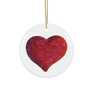 Mosaic Heart Ornament, Unique Holiday Home Decor, Perfect Gift for Her, Broken Heart Design