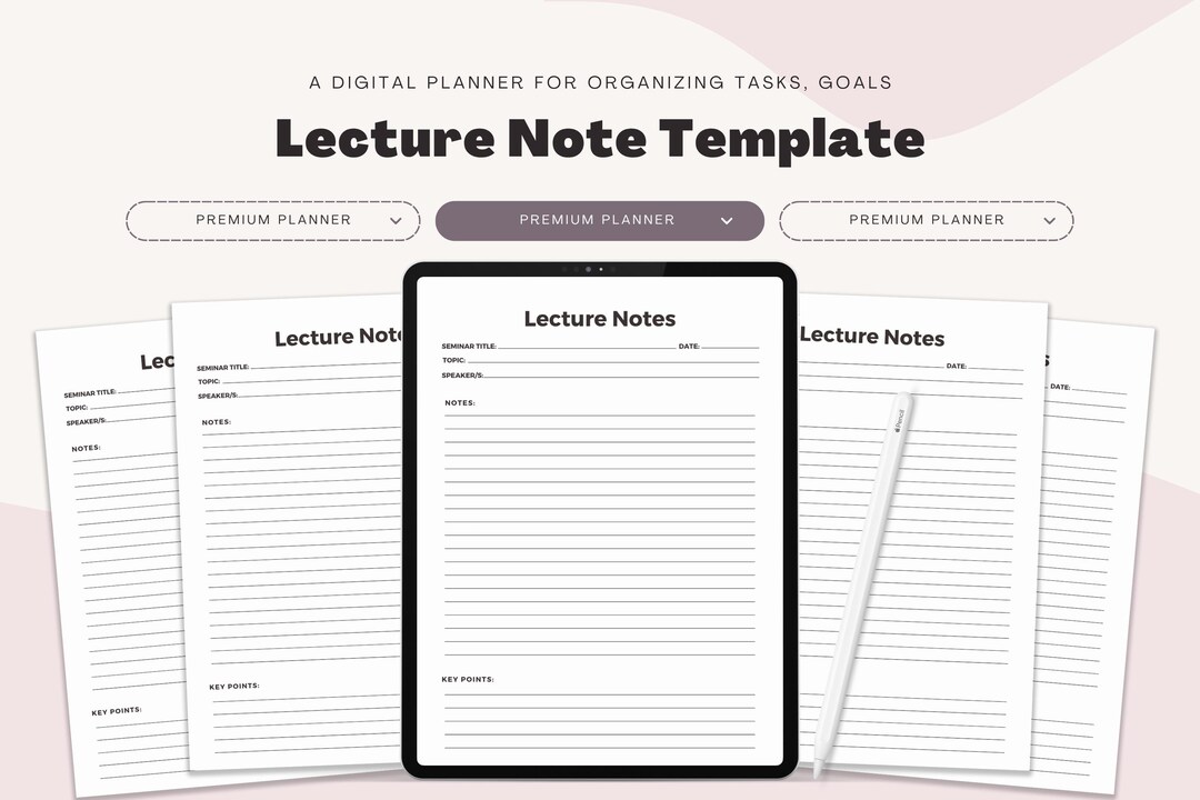 Lecture Note Template Printable – Student Note-taking PDF, Seminar ...