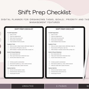 Shift Prep Checklist for Nurses – Printable Digital Download, Pre-shift ...