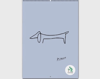 Picasso’s Pastel Animals 2027 Planner & Organizer | Wall Calendar with Space for Notes