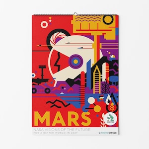 NASA Calendar 2027 – Visions of the Future | Retro Sci-Fi Space Art | Sustainable Gift