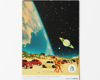 2027 Wall Planner Calendar: Surreal Sci-Fi Art, Sustainable Gift with Futuristic Collages by Taudalpoi