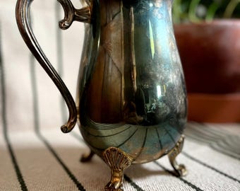Vintage WM Rogers Silver-Plated Footed Water Pitcher