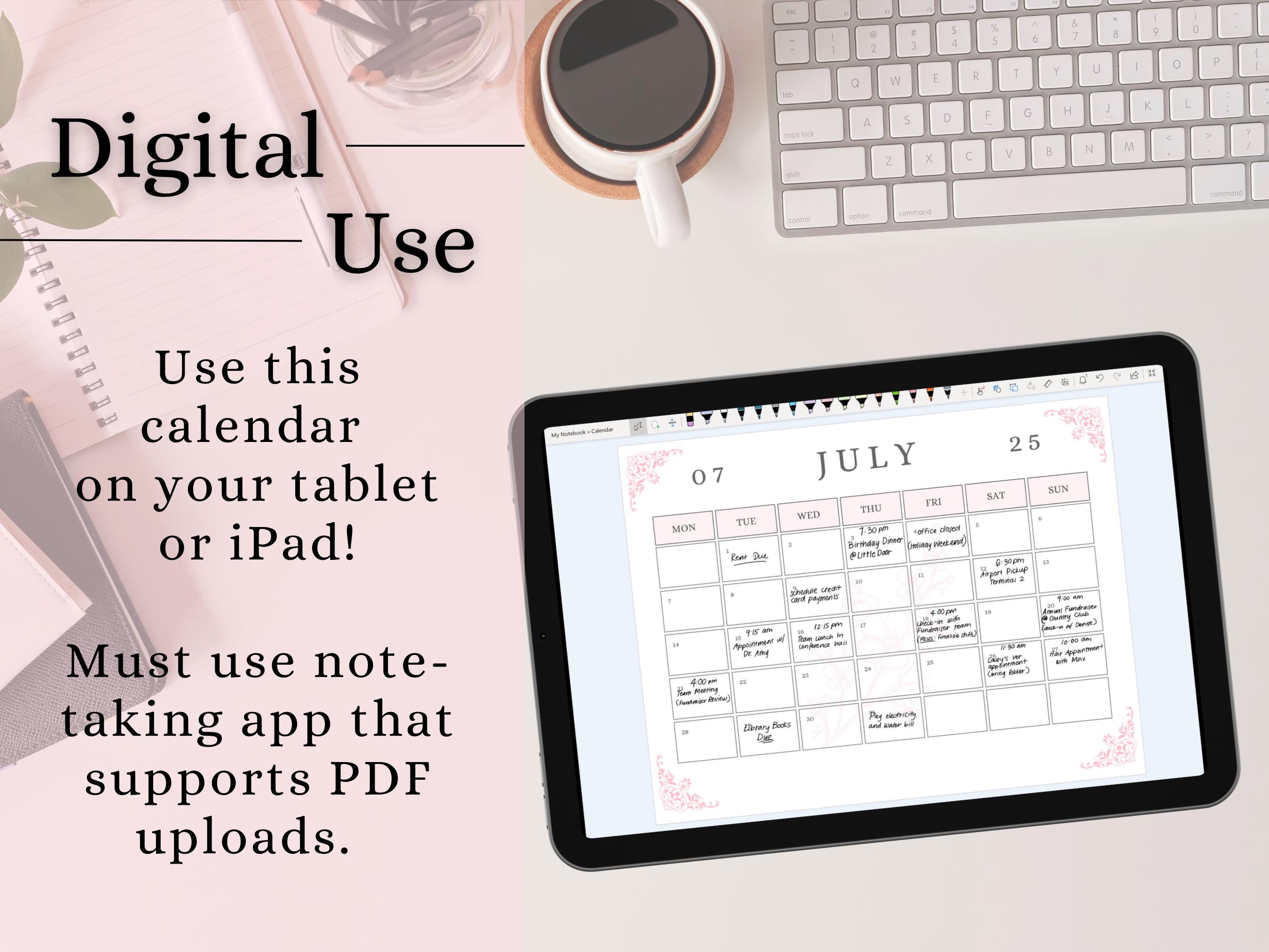 2025 Calendar | Elegant Monthly Planner Sunday & Monday Start | Cherry ...