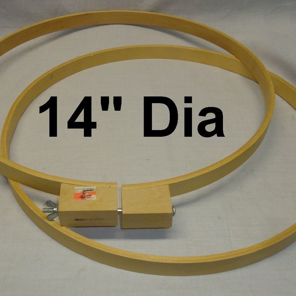 Quilting Hoop - 14" Diameter, Round, Wood (Vintage)