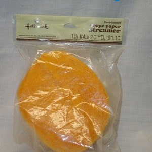 Crepe Paper Party Streamers Various Manufacturers Vintage & Non-Vintage Orange (Hallmark)