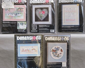 Dimensions Counted and No Count Cross Stitch Kits (Vintage)