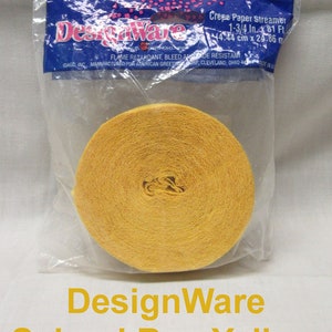Crepe Paper Party Streamers Various Manufacturers Vintage & Non-Vintage Yellow (Amer Greet)