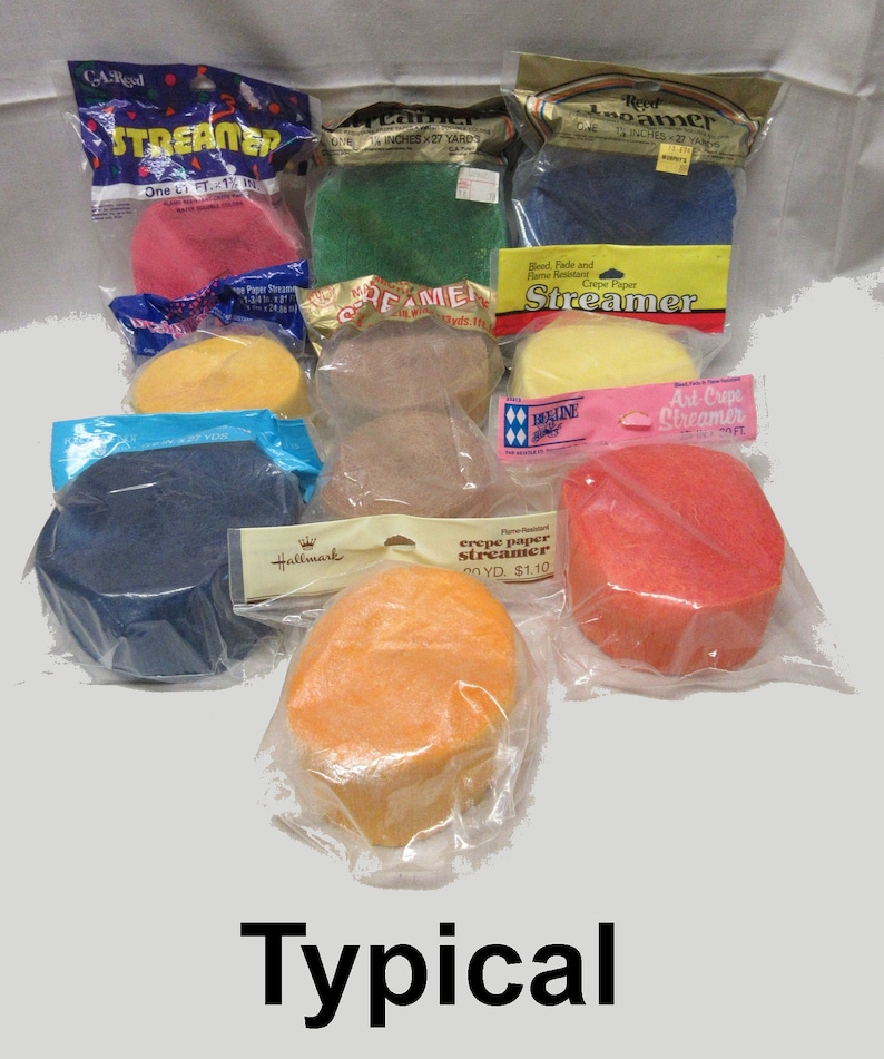 Crepe Paper Party Streamers Various Manufacturers Vintage & Non-Vintage image 1