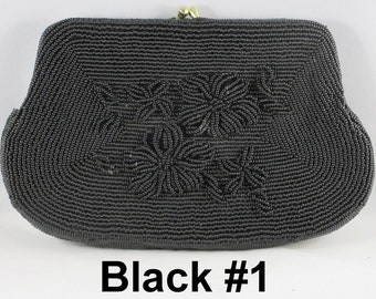 Black Beaded Evening Purse (Listing #1) (Vintage)