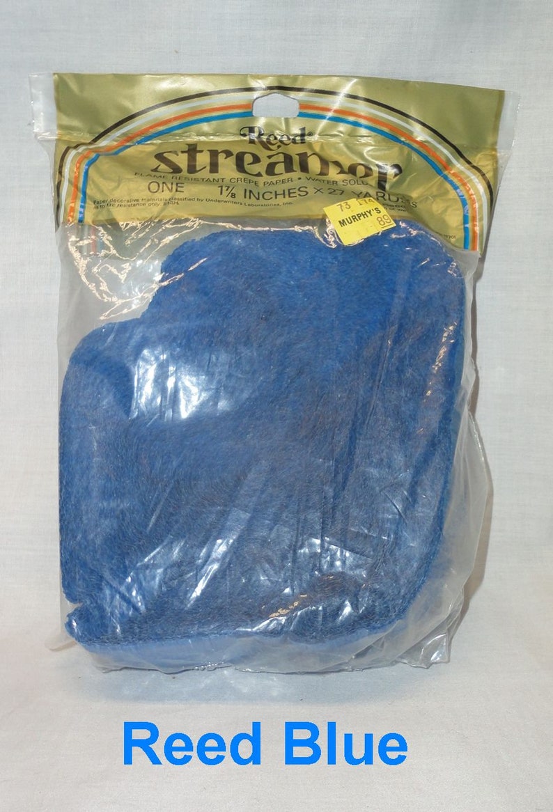Crepe Paper Party Streamers Various Manufacturers Vintage & Non-Vintage Blue (Reed)