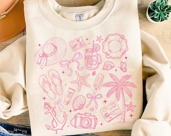 Coquette Summer Vibes PNG, Beach Png, Coastal Png, Retro Summer Png, Summer Vibes Png, Summer Coquette Png, Vintage Summer Png, Girls Trip