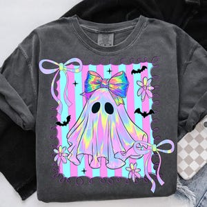 Preppy Halloween Ghost Png, Cute Boo Ghost Coquette Png, Floral Spooky Season Png, Girly Halloween Shirt Design, Spooky Pumpkin Sublimation