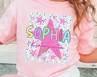 Personalized First Grade T-Shirt Back to School Outfit, Coquette Bow Shirt For Girl, Pre-K to Fifth Grade Shirt