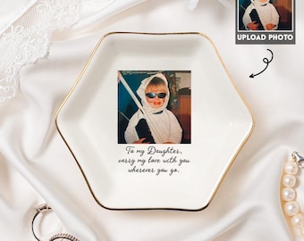 Custom Photo Mother of The Groom Jewelry Dish, Mother of The Bride Jewelry Plate, Jewelry Tray for Mom, Sentimental Wedding Day Gift For Mom