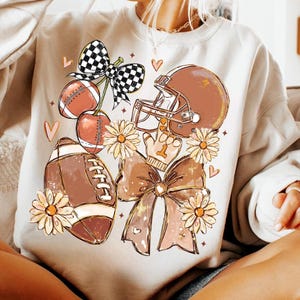 Football Coquette PNG, Game Day Football PNG, Preppy Football Shirt Design, Glitter Football Mama Sublimation, Football Bow Png