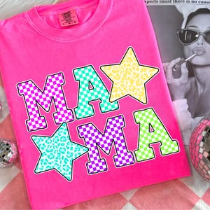 Neon MAMA png, Leopard Star Mama Png, Checkered Neon Mama, Colorful Mom Digital File, Summer Mama Shirt Png Trendy Mama Sublimation, Mom png