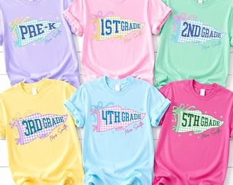 Custom Pennant Kids Boy/Girl Shirt, Custom Any Grade Shirt, Teacher Team Shirts, Grade Level Team Tees, Teacher Gift