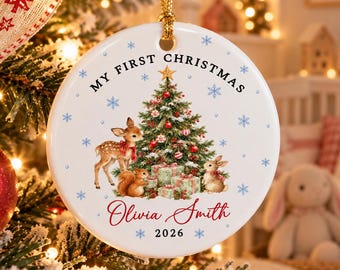 Baby First Christmas Newborn Ceramic Ornament 2026, Christmas Ornament Keepsake, Babies 1st year gift, Gift For Baby