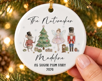 Personalized Nutcracker Ornament, Custom Nutcracker Ballet Ornament, 2026 Christmas Keepsake, Dancer Holiday Ornament, Girl's Ballet Gift