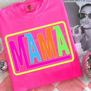 Halloween Neon Mama Png, Halloween Neon Checkered Png, Spooky Mama Png, Spooky Season Png, Halloween Cute Neon Ghost, Digital Design