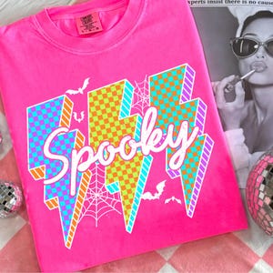 Halloween Mama Checkered Png, Halloween Neon Checkered Png, Spooky Mama Png, Spooky Season Png, Halloween Cute Neon Ghost Digital