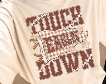 Comfort Colors® Custom Touchdown Footbal Shirt, Touchdown Football Tee, Custom Mom Game Day Shirt, Back To School Gift, School Logo Tee Gift