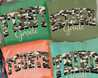 Retro Back to School Boys Old Camo PNG Bundle, Kindergarten Design, First Day PNG, Pre-K to Third Grade Png,School Boy Sublimation