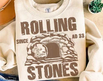Christian Easter Rolling Stones PNG SVG, Retro Easter Christian Jesus Shirt Design, Svg For Cricut, Jesus Christian Svg, He is Risen Design