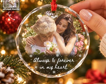 Custom Photo Memorial Ornament, Personalized Memorial Christmas Ornaments, Memorial Keepsake, Loss Of Loved One Gifts, Sympathy Gift