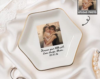 Custom Photo Mother of The Groom Jewelry Dish, Mother of The Bride Jewelry Plate, Jewelry Tray for Mom, Sentimental Wedding Day Gift Mom