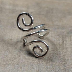 Handmade Sterling Silver Double Swirl Ear Cuff, No Piercing, 18 Gauge