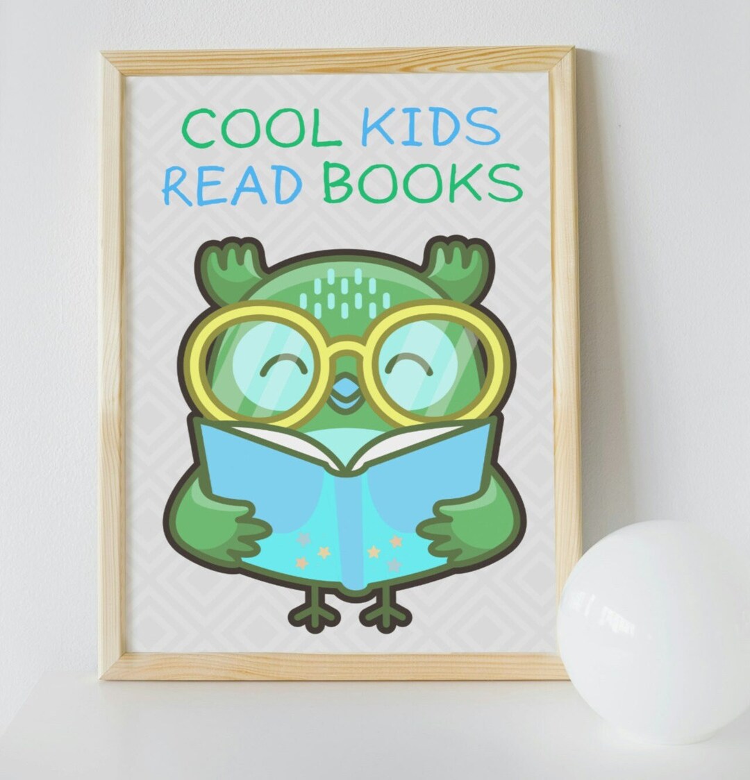 COOL Kids Read Books, Kids Wall Decor, Playroom Reading Book, Book ...