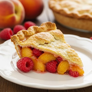 Peach Raspberry Dream Pie, fruity summer pie, handmade peach tart, raspberry dessert pie, buttery crust pie, best recipe pdf, download pdf