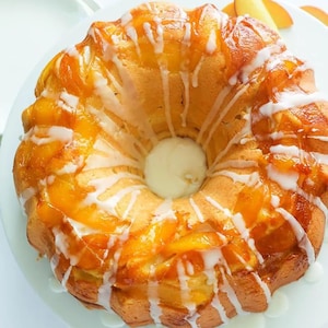 Homemade Peach Cobbler Pound Cake, Moist Southern Peach Cake, Fresh Peach Dessert, Holiday Pound Cake, Pdf Recipe, Download, Best Recipe