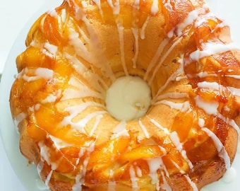 Homemade Peach Cobbler Pound Cake, Moist Southern Peach Cake, Fresh Peach Dessert, Holiday Pound Cake, Pdf Recipe, Download, Best Recipe