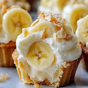 no bake mini-bananentaartjes recept, bananenpuddingtaartjes, gemakkelijke bananencrèmetraktatie, beste recept pdf, download recept pdf, dessert pdf