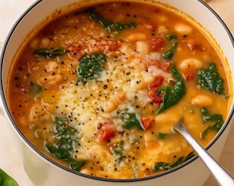 Creamy Parmesan Tuscano Soup Recipe, italian sausage soup, potato kale recipe, hearty comfort food, best recipe pdf, download recipe pdf