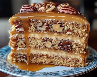 Southern Pecan Caramel Cake Recipe, Homemade Southern Dessert, Traditional Recipe, Pecan Cake, Classic Dessert, Best Recipe