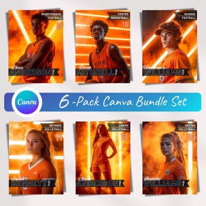 ORANGE Custom Canva Neon Sports Backdrops Template, Field Light Overlays, Stadium Design, Photo Background Template Odpowiedni do Każdego Sportu