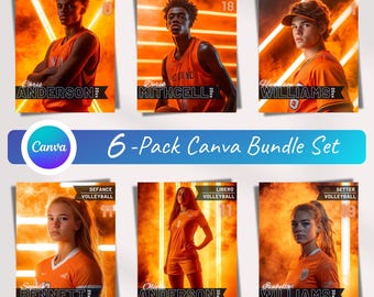 ORANGE Custom Canva Neon Sports Backdrops Template, Field Light Overlays, Stadium Design, Photo Background Template Suitable for Every Sport