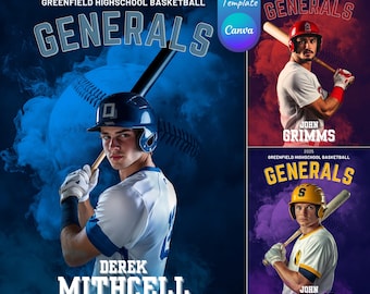 Affiches de baseball personnalisées pour Sports Canva | Designs d'affiches de baseball | Concevez vos propres modèles de photos et arrière-plans d'équipe