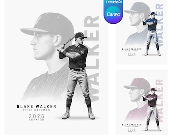 Custom Sports Canva Professional Templates | Baseball and Softball Posters, Senior Banners & Editable Sports Designs