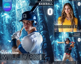 de sport personnalisés pour Poster de baseball | Designs d'affiches de baseball | Senior Sports Concevez vos propres modèles et arrière-plans photo d'équipe