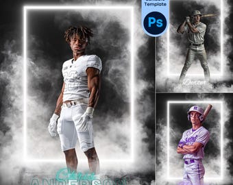Photoshop Create Custom Sports Photo Backdrops Senior Poster, Basketball, Volleyball, Baseball Backgrounds Services, Senior Sports Templates