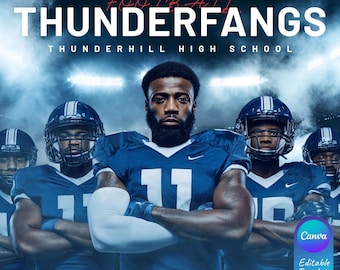 Custom Football Canva Templates Team Banners | Senior Sports Posters, Game Day Designs, Editable Sports Photo Layouts Team Photo Backgrounds