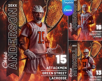 Custom Lacrosse Canva Templates | Senior Sports Posters and Backgrounds | Lacrosse Sports Designs Backdrops, Photoshop Templates Alternative
